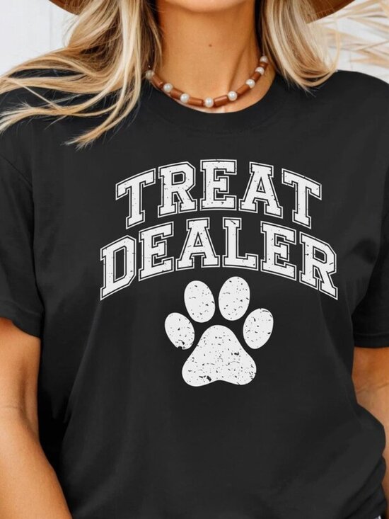 Tops - Treat Dealer Tee - Dog Lover, Dog Paw Tee, Funny Pet Lover Tee